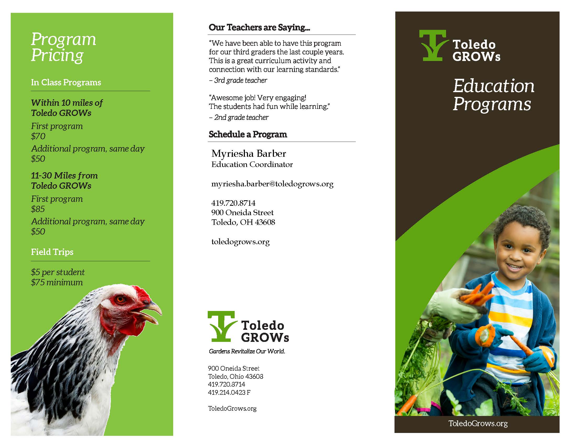 Toledo Grows Education Brochure Page 1